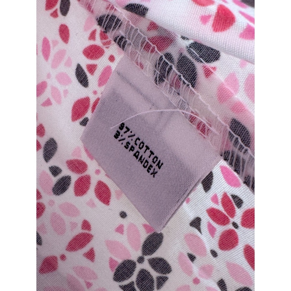 Talbots Pink Black Floral Sleeveless Button Down Stretch Vest Top Large USA - Picture 3 of 6